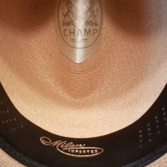 Champ Milan Trilby Fedora ~ 50s or 60s? ~ 6 7/8 ~ Panama Straw ~ NEVER WORN - Picture 8 of 11